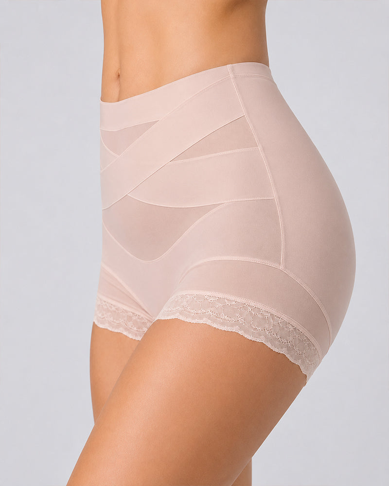 Set de 2 Boxer Briefs de Cintura Alta con Control Abdomen, Sin Costuras y Paneles de Malla Transparente