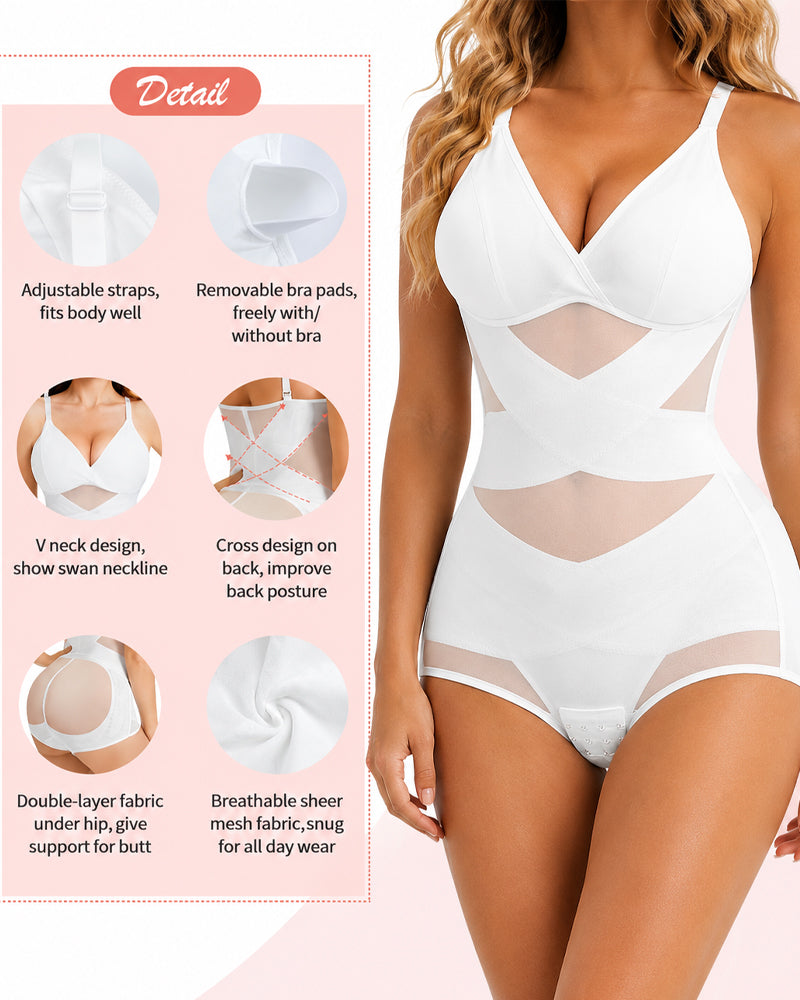 Body Control Abdomen Transpirable con Diseño Cruzado en V Profunda
