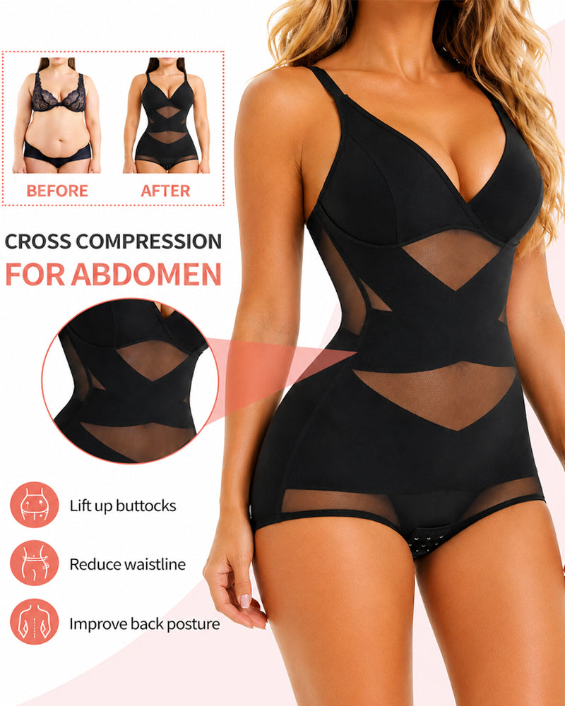 Body Control Abdomen Transpirable con Diseño Cruzado en V Profunda