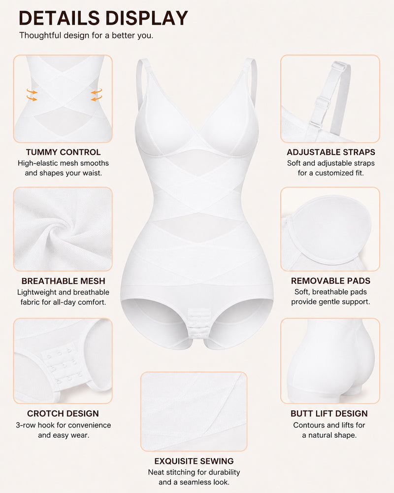 Body Control Abdomen Transpirable con Diseño Cruzado en V Profunda