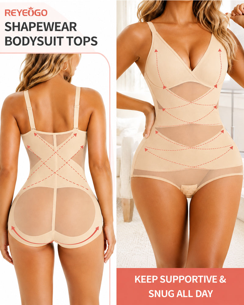 Body Control Abdomen Transpirable con Diseño Cruzado en V Profunda
