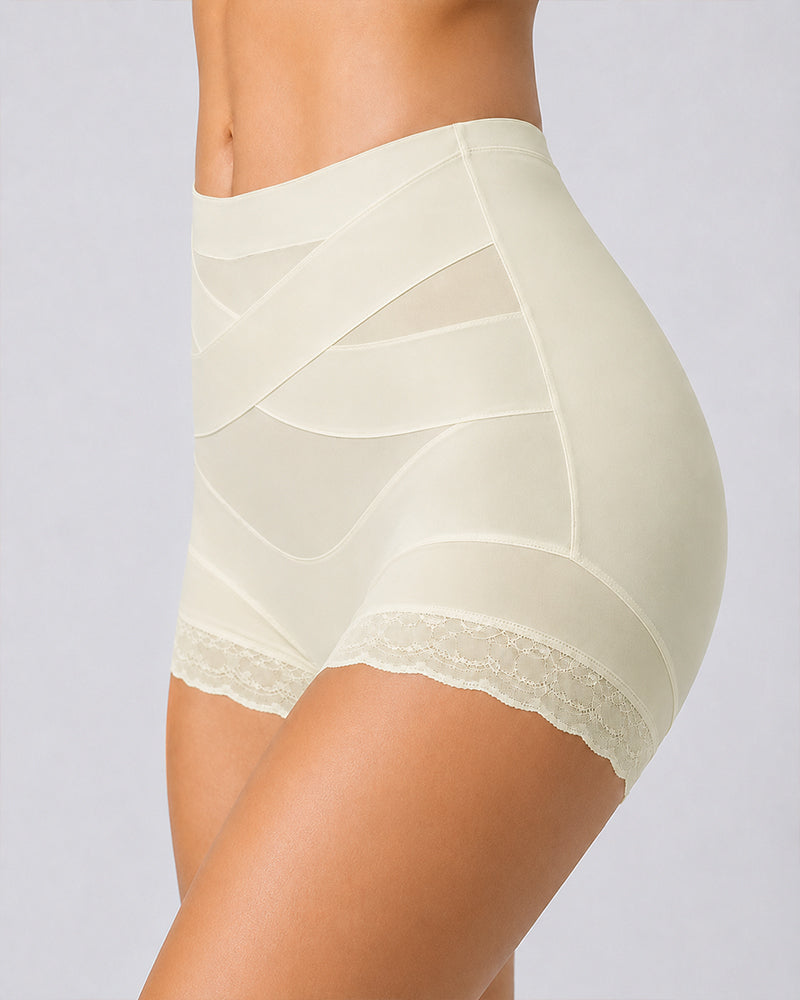 Set de 2 Boxer Briefs de Cintura Alta con Control Abdomen, Sin Costuras y Paneles de Malla Transparente