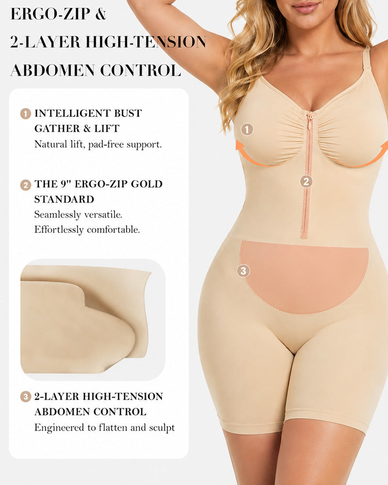 Faja Moldeadora Doble Capa con Control de Abdomen y Cremallera para Mujeres