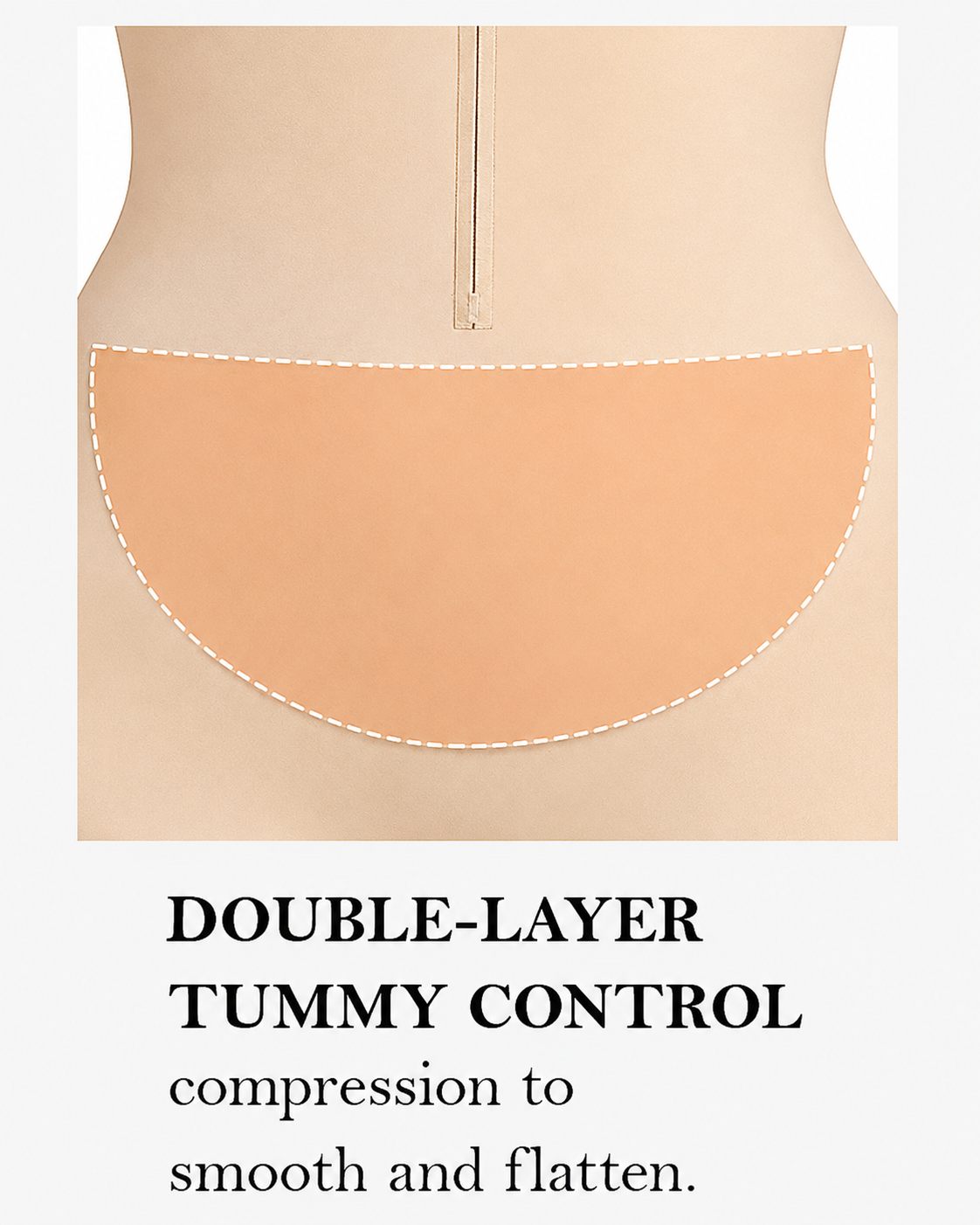 Faja Moldeadora Doble Capa con Control de Abdomen y Cremallera para Mujeres