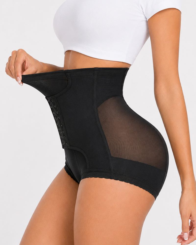 Panties Moldeadores Sin Costuras de Control Abdomen con Cierre de Gancho y Ojo de Cintura Alta
