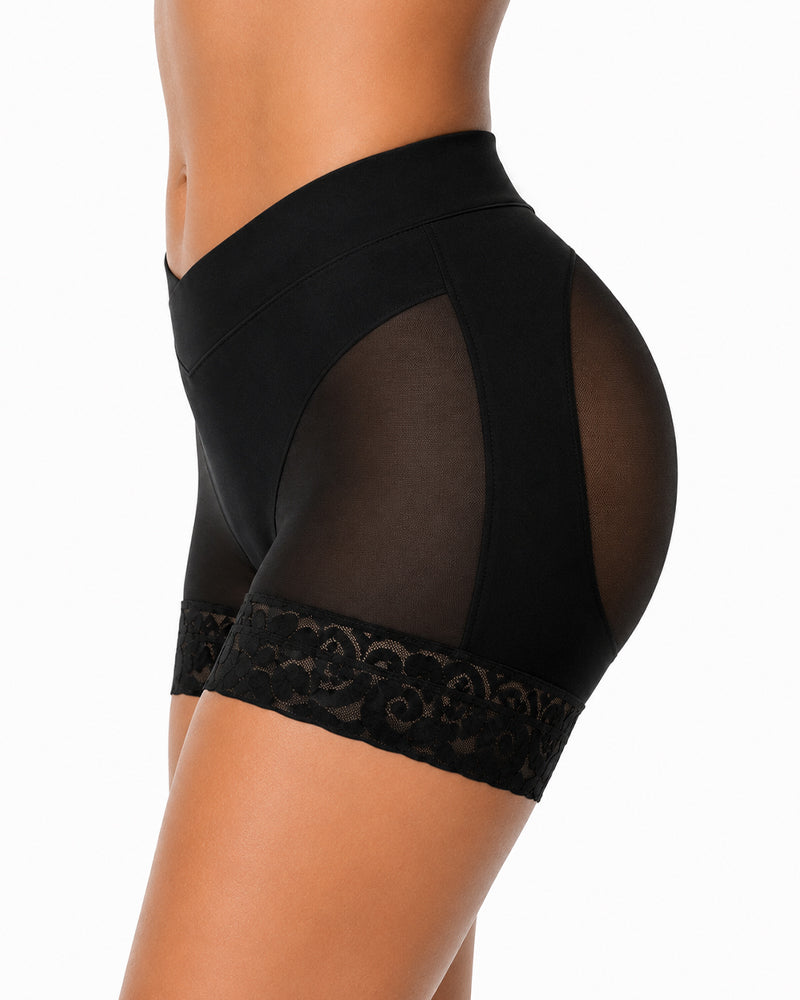 Panties Modeladores de Malla Transparente con Control de Abdomen y Levantamiento de Glúteos - Diseño V Crossover