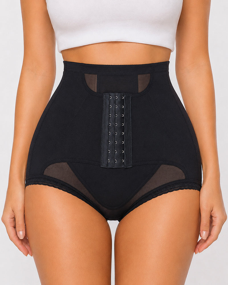 Panties Moldeadores Sin Costuras de Control Abdomen con Cierre de Gancho y Ojo de Cintura Alta