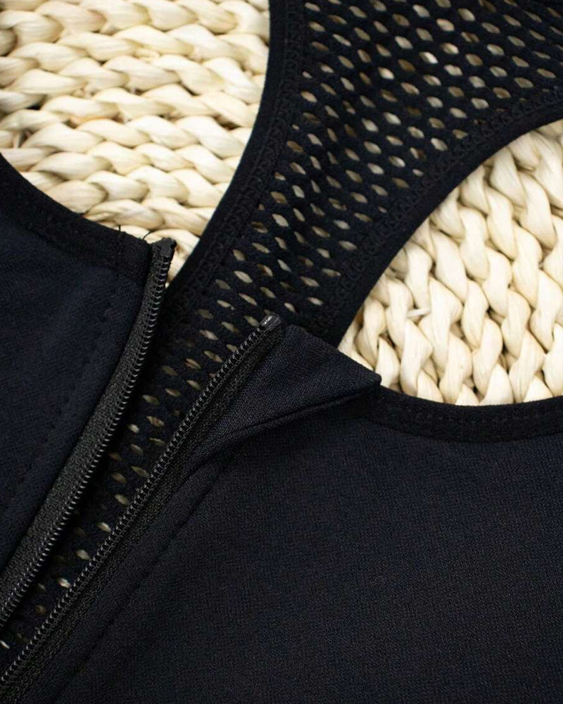 Top Deportivo Elástico Sin Costuras con Cremallera para Mujeres