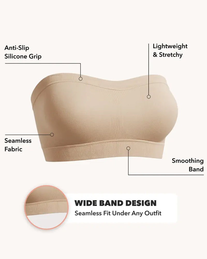 Bandeau Sin Tirantes, Sin Costuras y Antideslizante