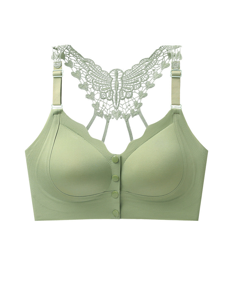 Sujetador Push-up Sin Costuras con Cierre Frontal y Espalda en Forma de Mariposa