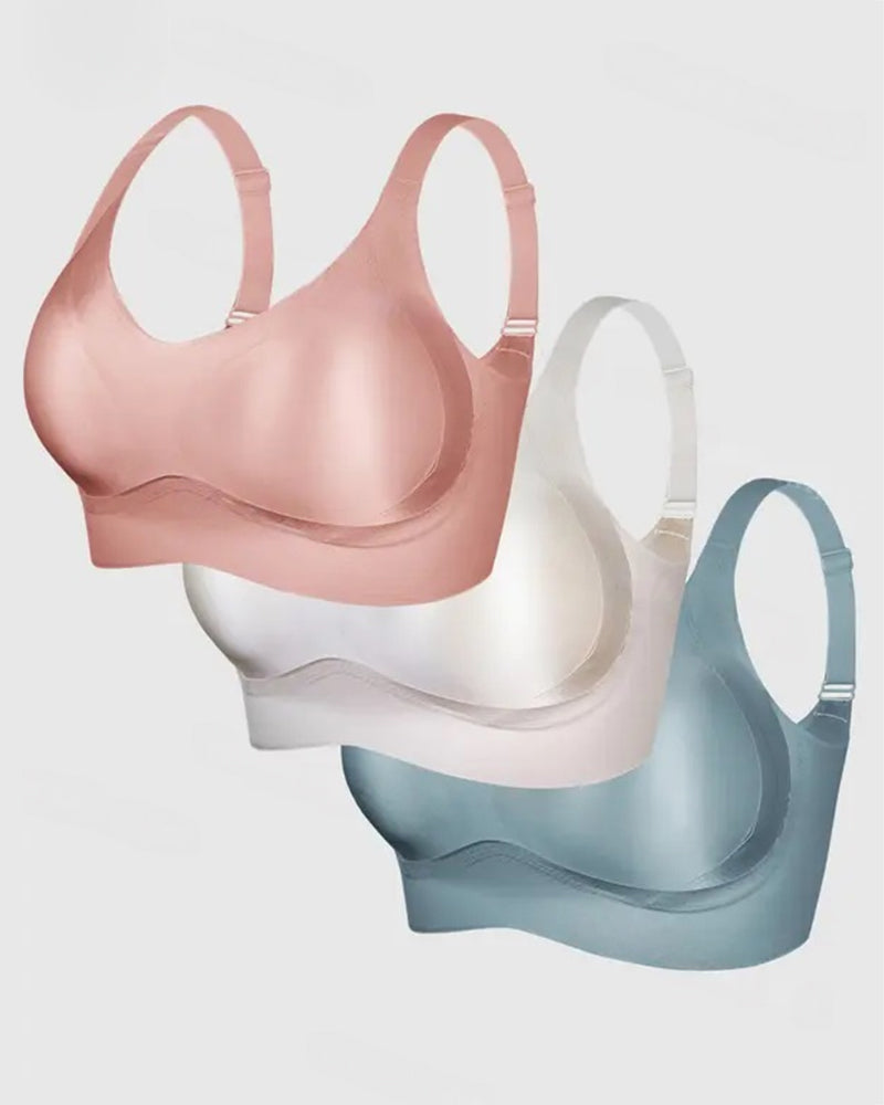 Sostén ajustable para mujer sin alambres, en color sólido, sin costuras, con efecto push-up y transpirable