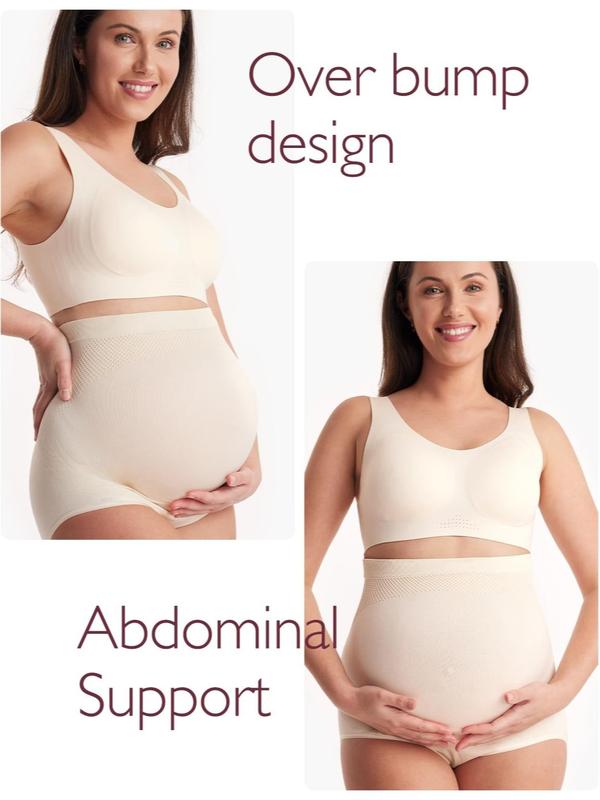 Paquete de 3 bragas altas sin costuras para maternidad, con suave soporte para el vientre
