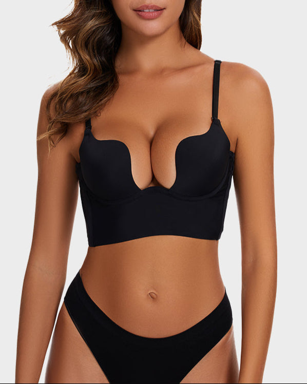 [Paquete de 2] Sujetador Plunge de Espalda Baja - Negro