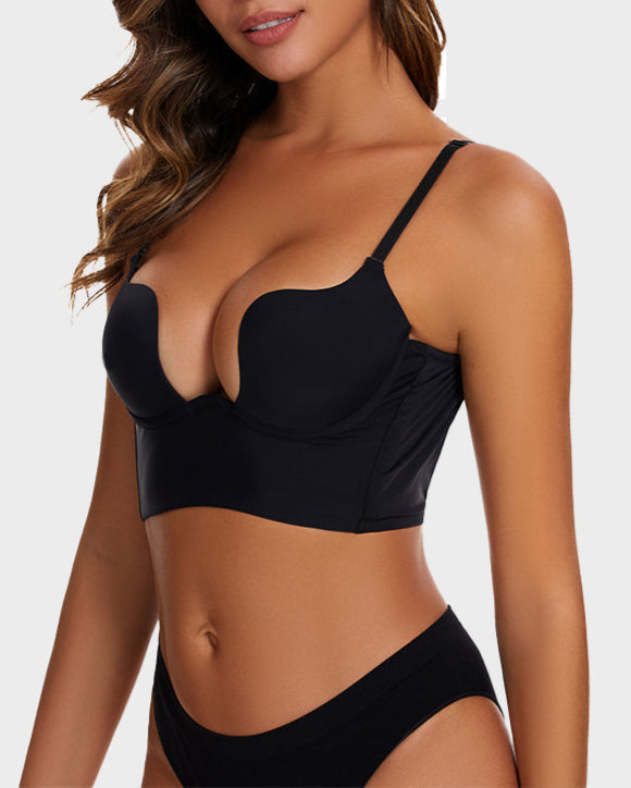 [Pack de 3] Sujetador de Espalda Baja con Escote Discreto - Negro, Beige y Blanco