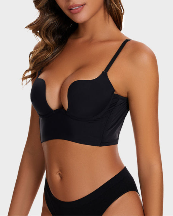 [Pack de 2] Sujetador de Espalda Baja con Escote Invisible - Negro y Blanco