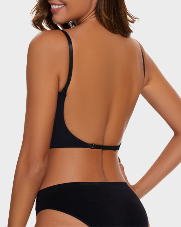 [Pack de 2] Sujetador de Espalda Baja con Escote Invisible - Negro y Blanco
