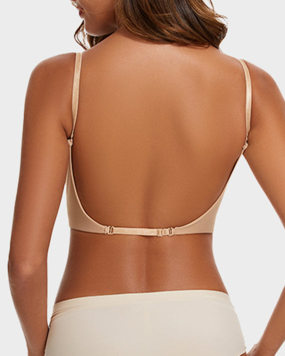 [Pack de 2] Sujetador de Espalda Baja con Escote Discreto - Beige y Blanco