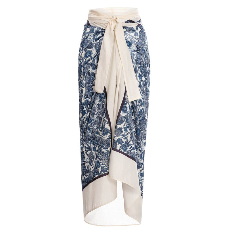 Conjunto de Bañador y Sarong con Diseño de Libélula Azul