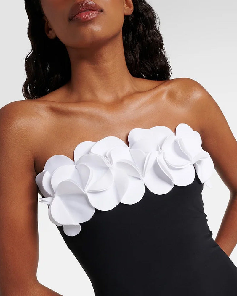 Monokini Floral 3D con Falda