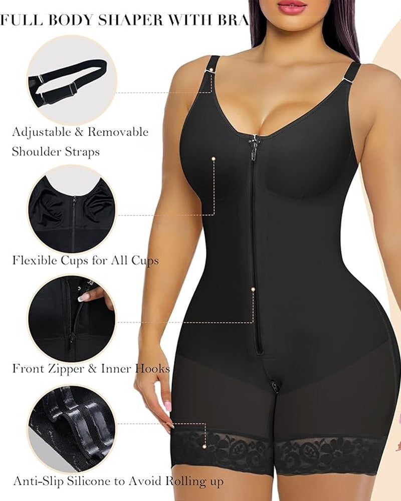 Faja Postparto con Cremallera para Elevar Abdomen y Glúteos