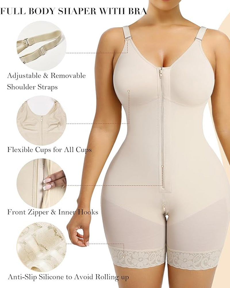 Faja Postparto con Cremallera para Elevar Abdomen y Glúteos