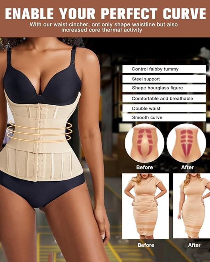 Faja Moldeadora con Soporte para Senos y Entrenador de Cintura con Varilla de Acero para un Abdomen Plano