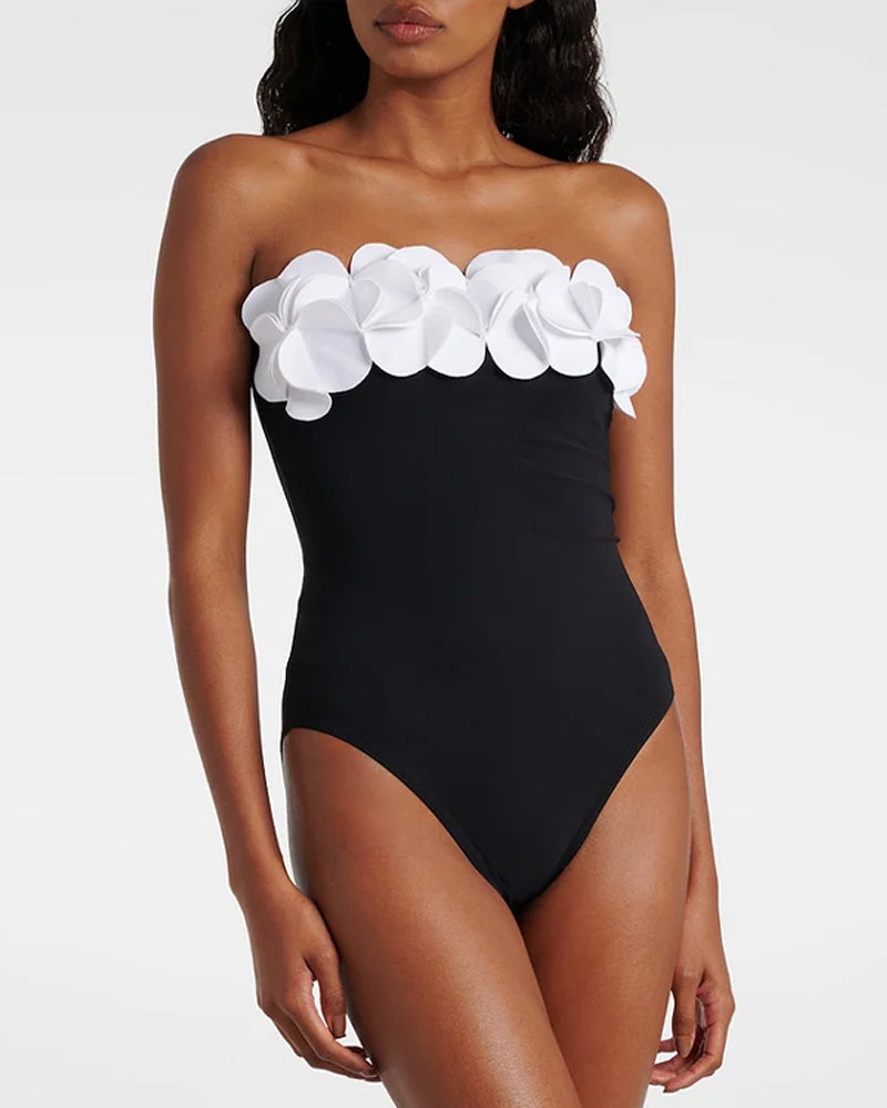 Monokini Floral 3D con Falda