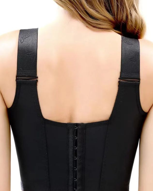 Sujetador Push Up de Copas Extendidas con Cierre Frontal y Tirantes Anchos para Damas
