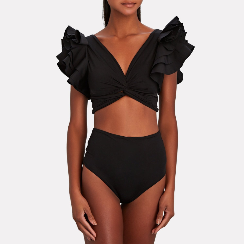 Negro Bikini de Color Sólido
