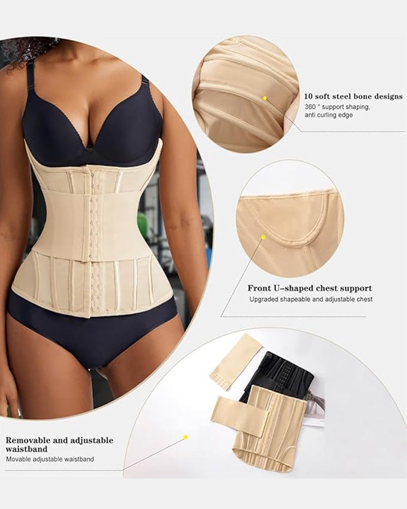 Faja Moldeadora con Soporte para Senos y Entrenador de Cintura con Varilla de Acero para un Abdomen Plano