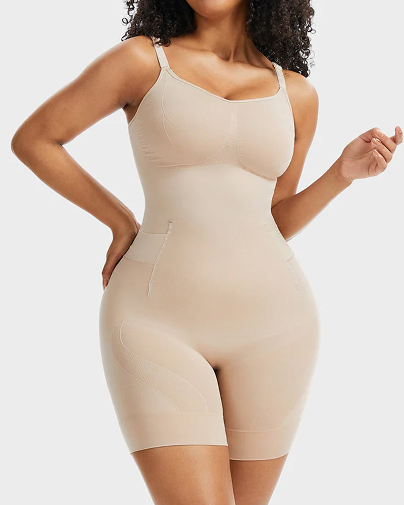 Body elástico sin costuras para control de abdomen femenino, fácil de usar