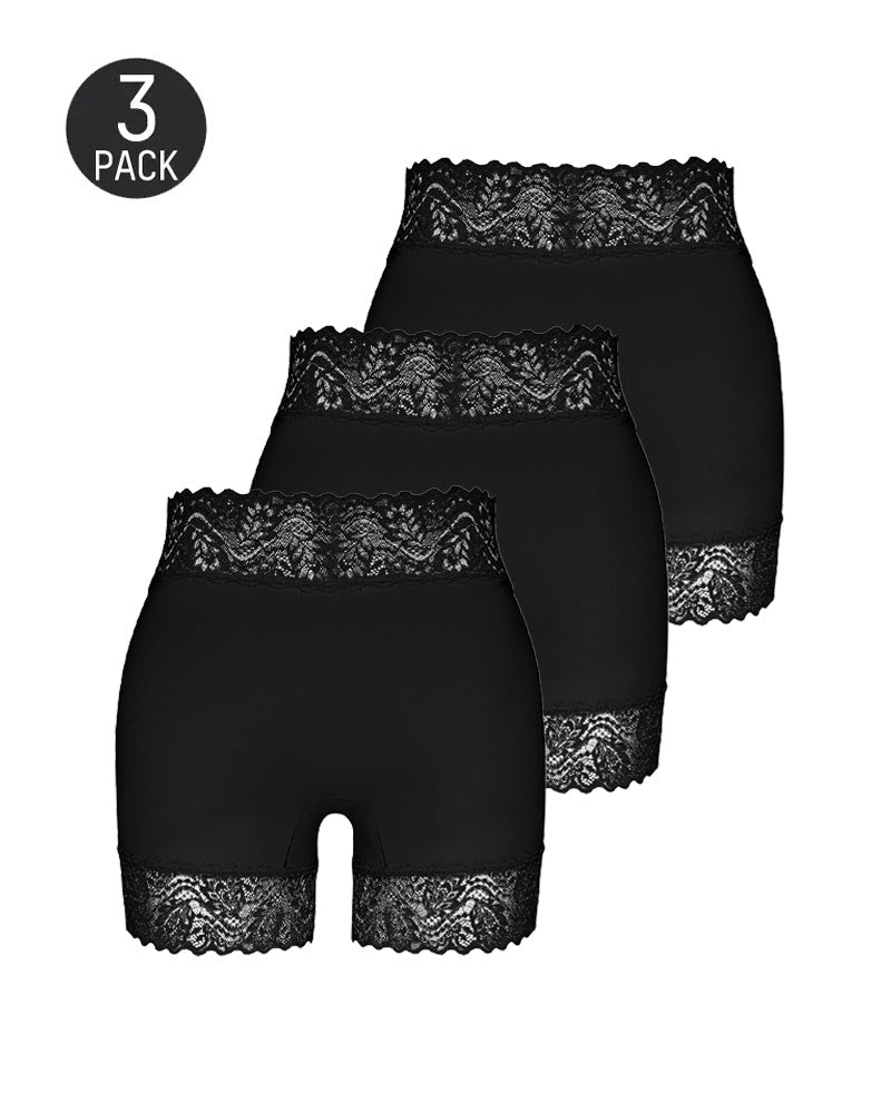 Boxers de Encaje Transpirable Sin Costuras de Cintura Media
