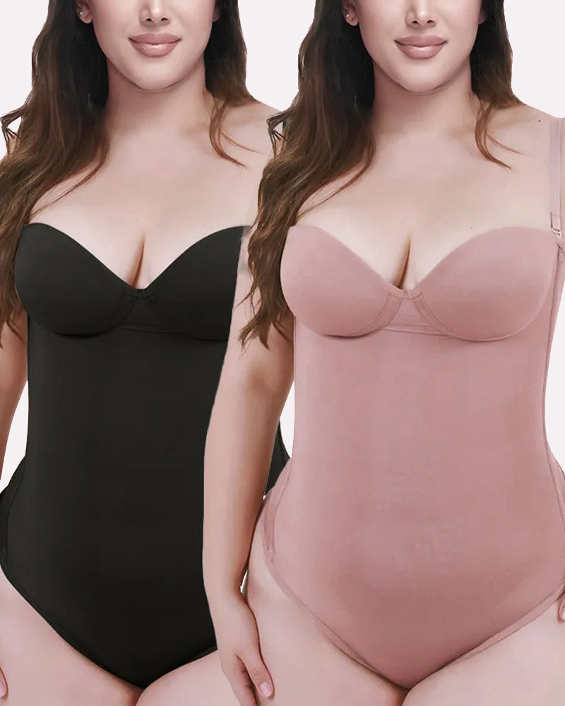 Body Sin Costuras con Cuerdas en la Espalda y Tanga