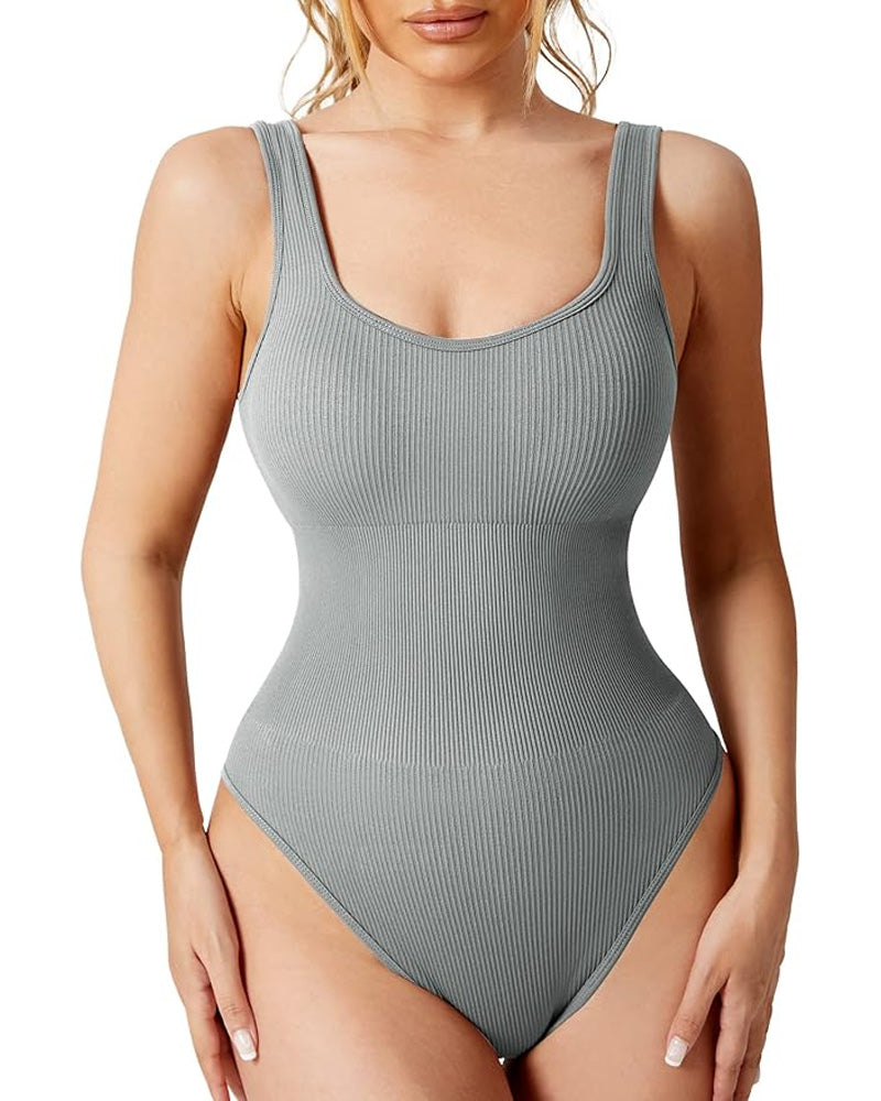Vestido ajustado sin mangas de canalé para mujer