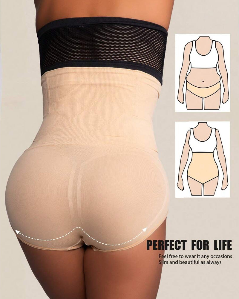 Panties Sin Costuras de Cintura Alta para Mujeres - Moldeo de Abdomen y Realce de Caderas