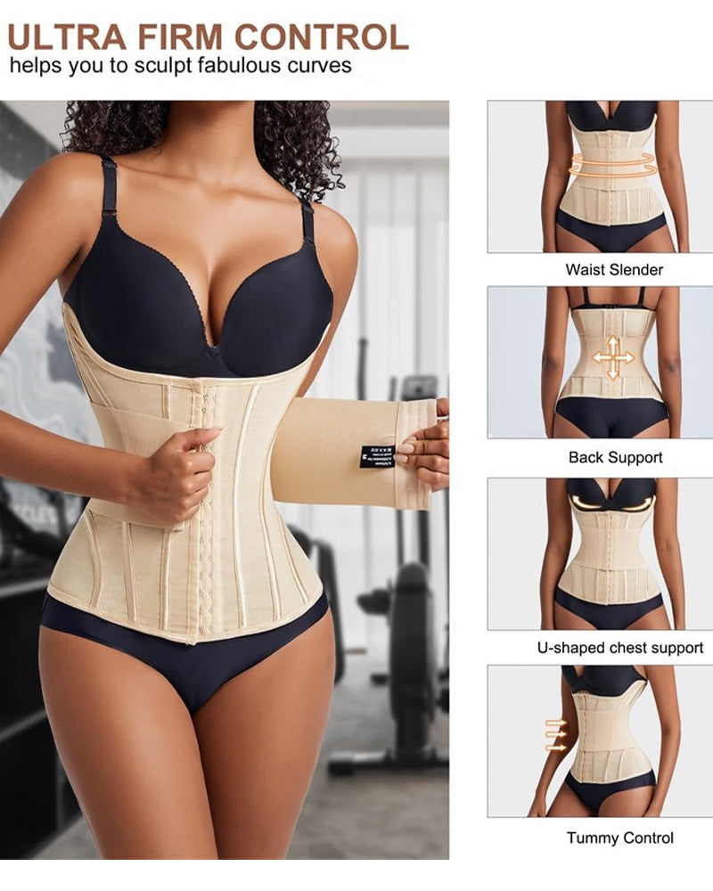 Faja Moldeadora con Soporte para Senos y Entrenador de Cintura con Varilla de Acero para un Abdomen Plano