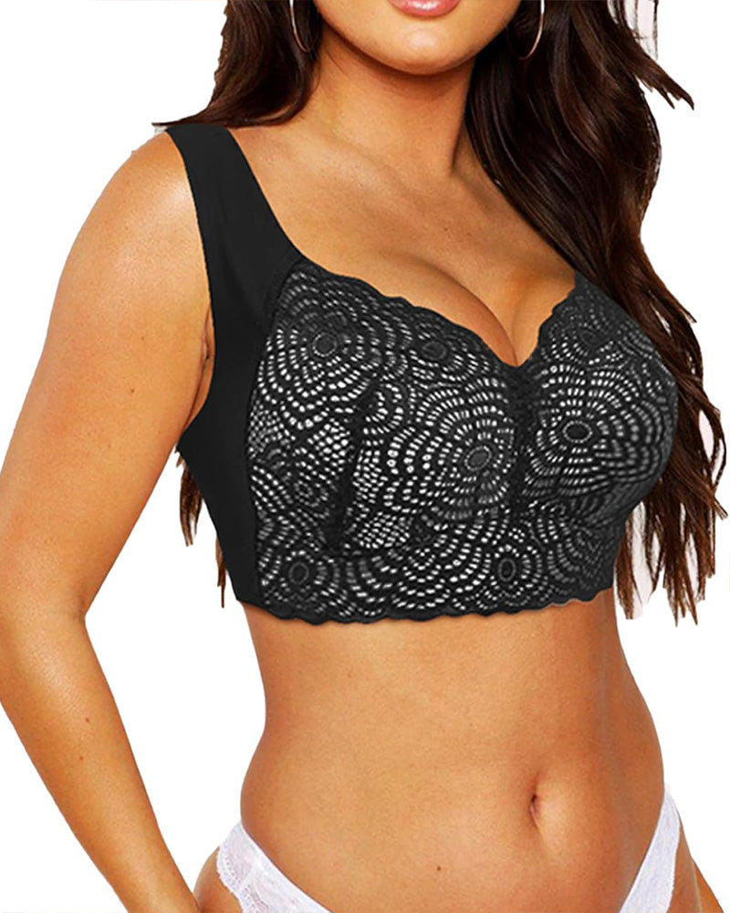 Top de encaje sin costuras con diseño completo