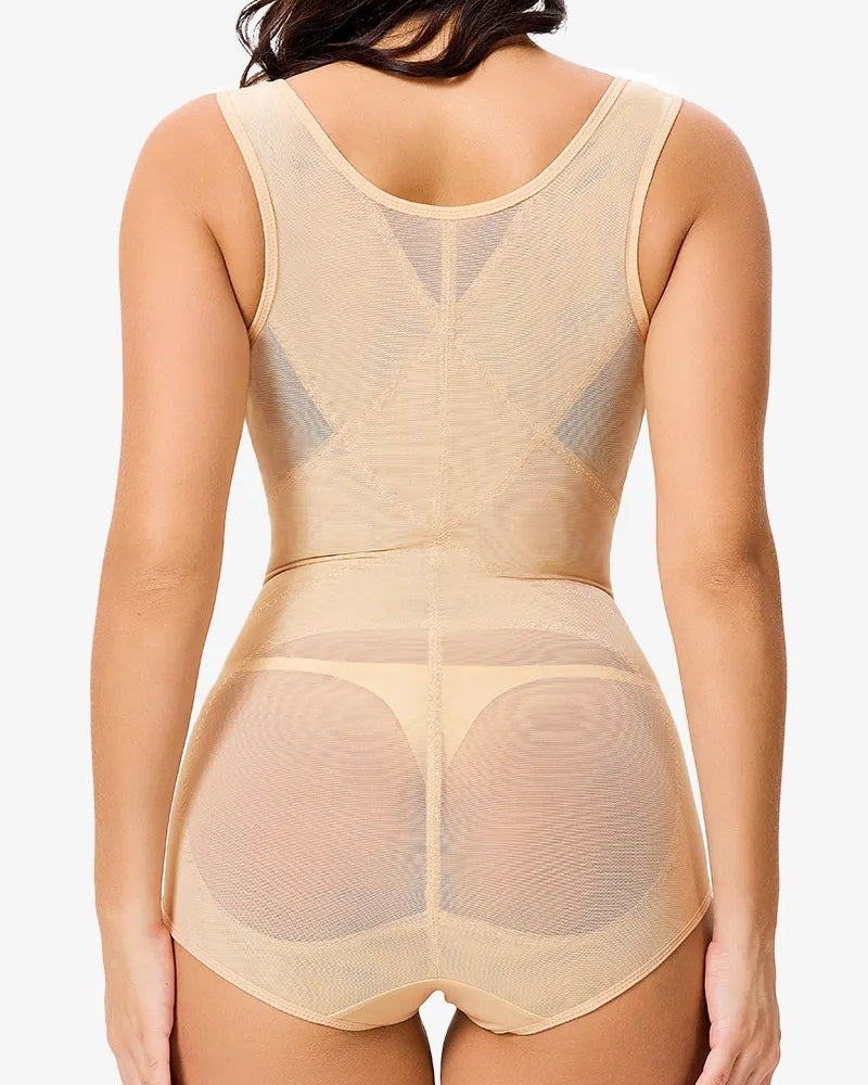 Translucent Mesh Tummy Control Sexy Bodysuit