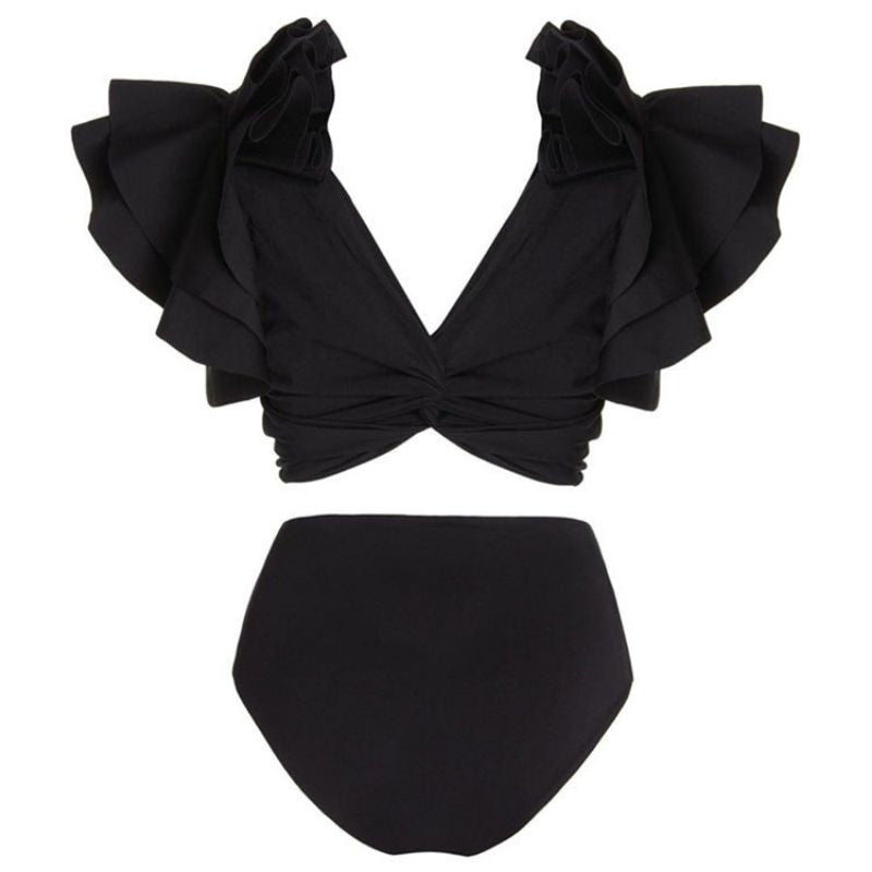 Negro Bikini de Color Sólido