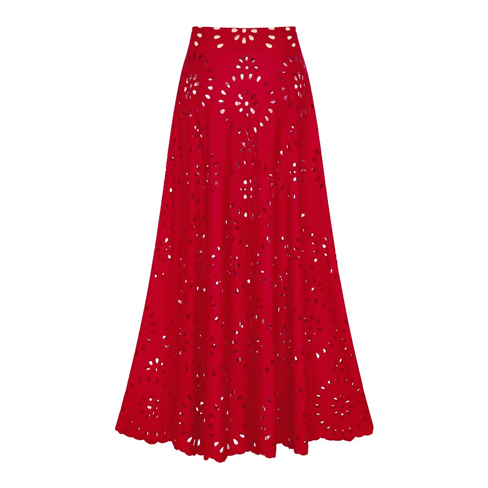 Traje de Baño de Una Pieza con Falda Floral y Diseño Hueco