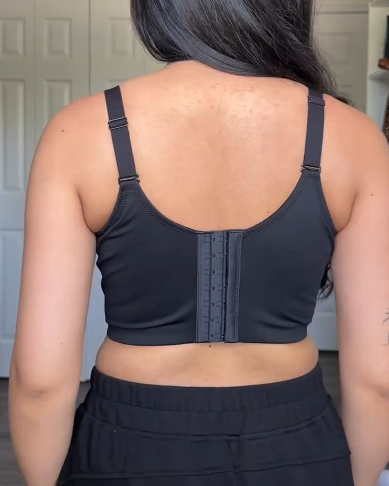 Body Shaper Bra with Underwire, V-Neck, Wide Back, and Long Torso