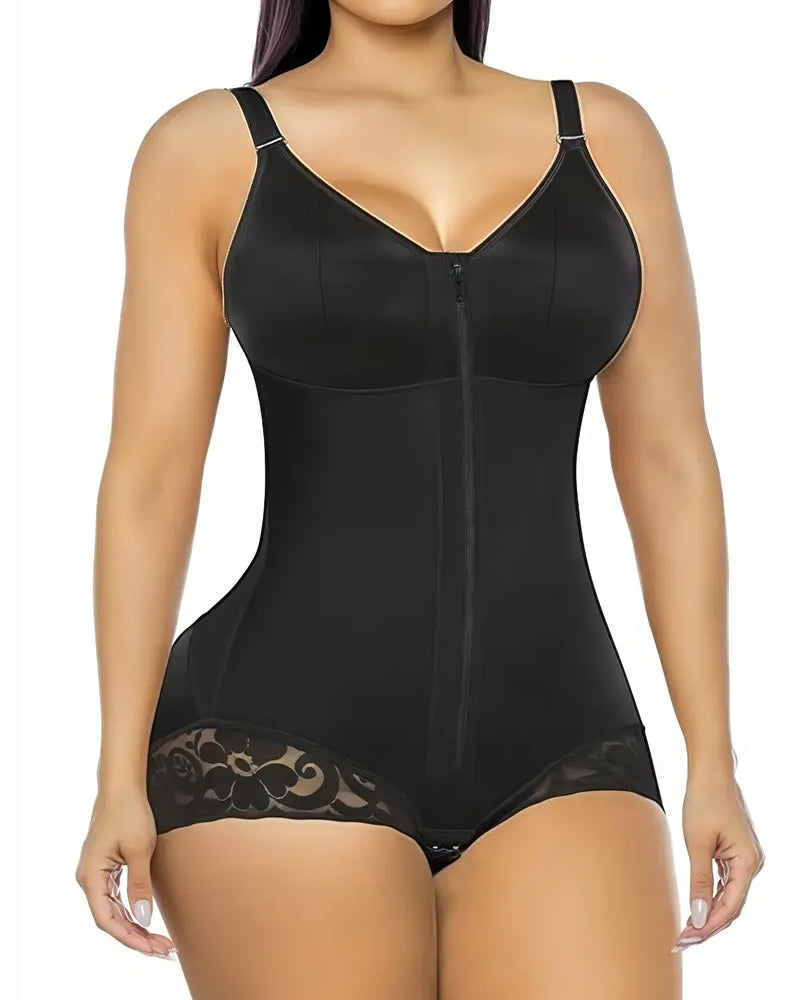 Body Shaper para Mujeres con Cierre de Cremallera y Control de Abdomen, Alta Compresión Ajustable