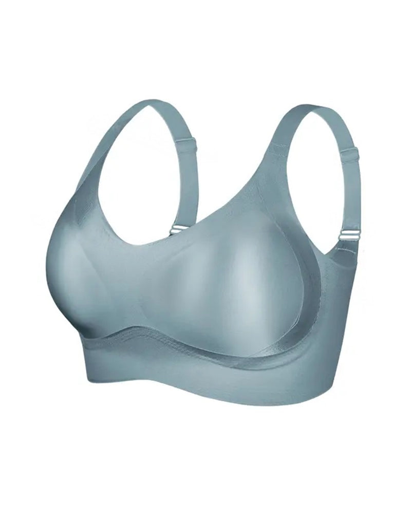 Sostén ajustable para mujer sin alambres, en color sólido, sin costuras, con efecto push-up y transpirable