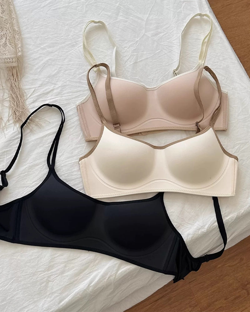Sostén sin costuras y sin alambres, con realce, cómodo y transpirable para mujer