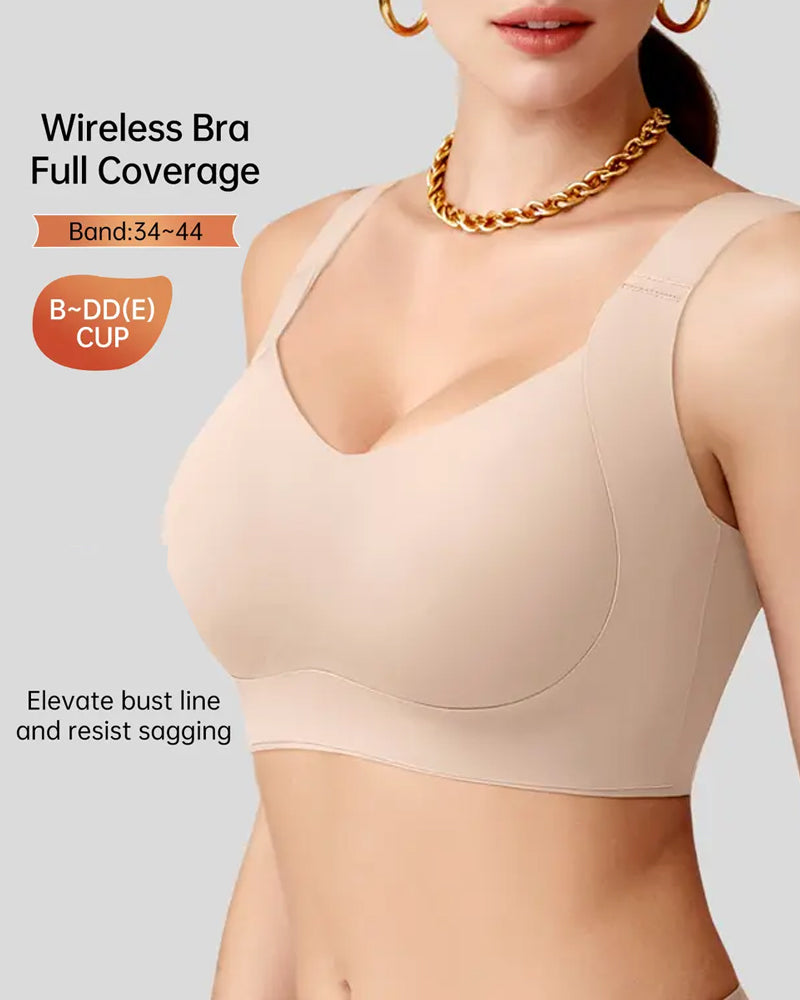 Sostén de Gel para Mujer Sin Aros, Sin Costuras, Doble Capa, Tirantes Elevadores y Copas Completas con Efecto Push-up