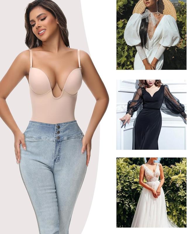 Shapewear Sin Espalda y Sin Tirantes con Escote en U Profundo