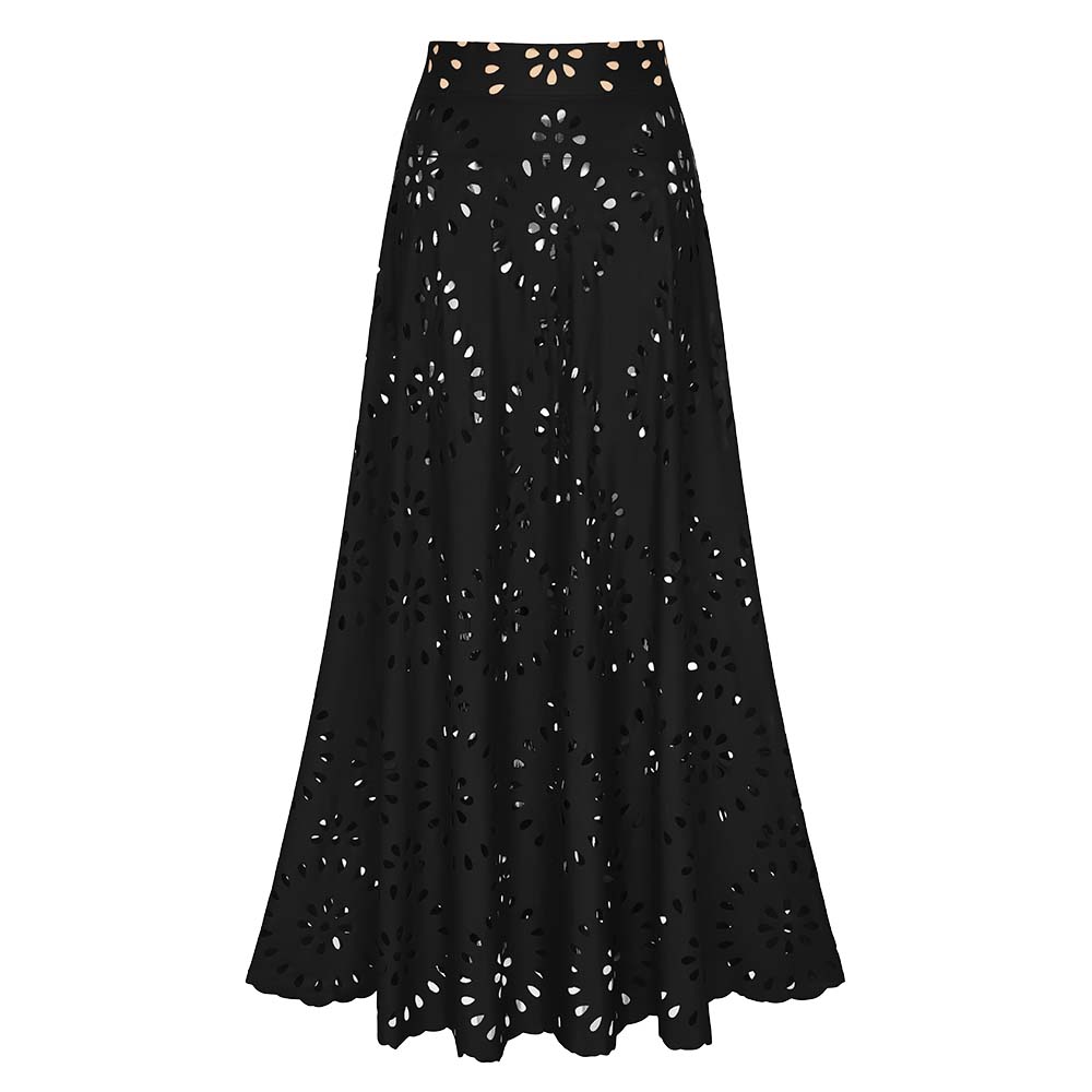 Traje de Baño de Una Pieza con Falda Floral y Diseño Hueco
