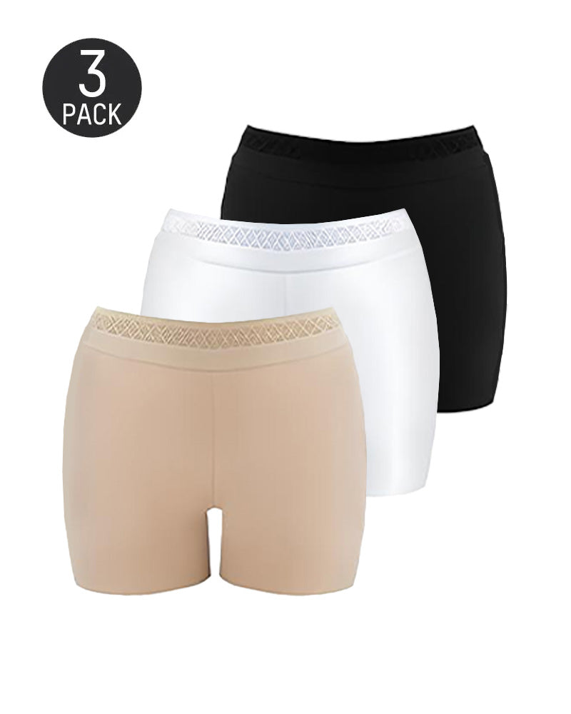 Shorts Modeladores de Cuerpo de Talle Medio con Control Abdomen y Levantamiento de Caderas en Color Sólido