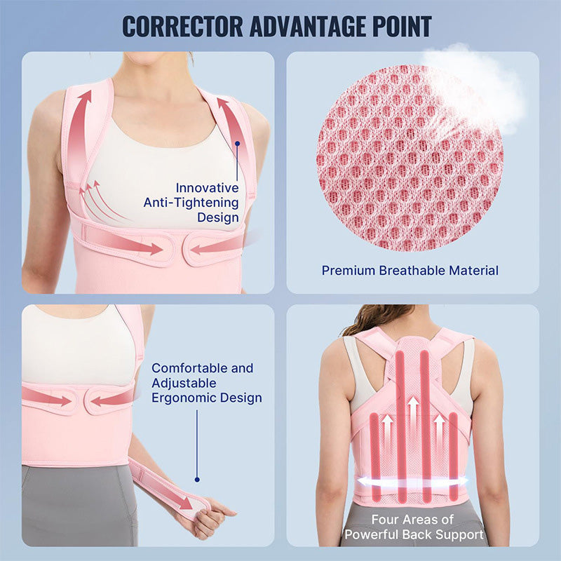 Corrector de Postura Invisible con Soporte de Malla Transpirable para Adultos - Diseño de Espalda Abierta
