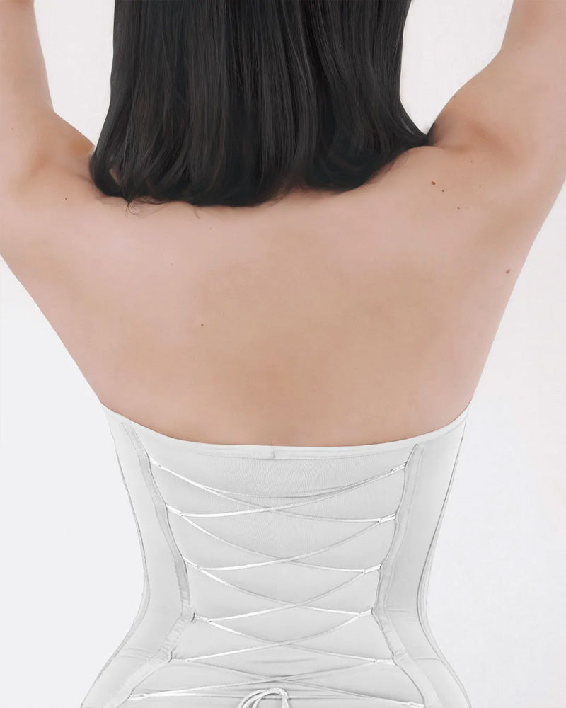 Body Sin Costuras con Cuerdas en la Espalda y Tanga